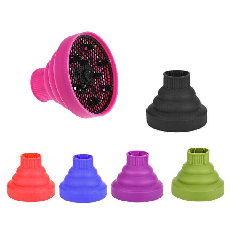 Foldable Hair Dryer Diffuser Universal Silicone Nozzle for Curly Hair Styling - Blue