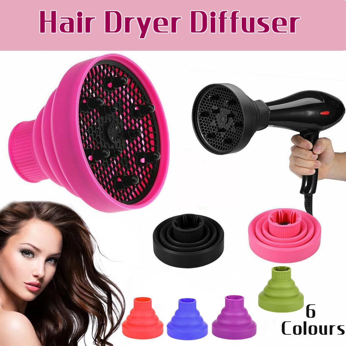 Foldable Hair Dryer Diffuser Universal Silicone Nozzle for Curly Hair Styling - Pink