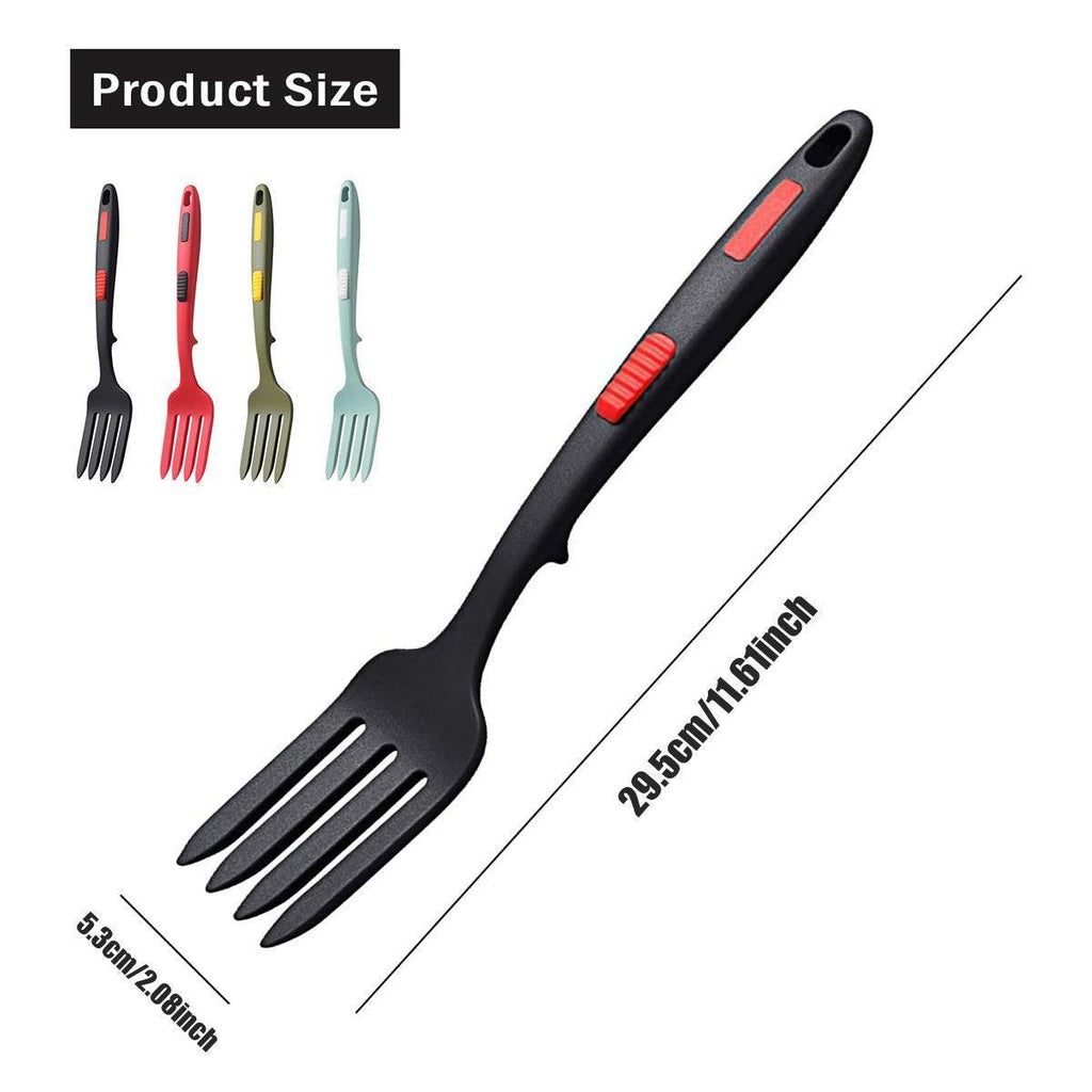 2PCS Silicone Heat Resistant Flexible Cooking Forks Dishwasher Safe Kitchen - Blue-Green