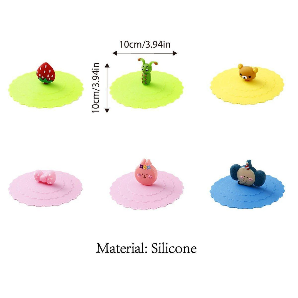 6PCS Silicone Tea Cup Lids Leak Proof Dustproof Universal Drink Covers for Mugs