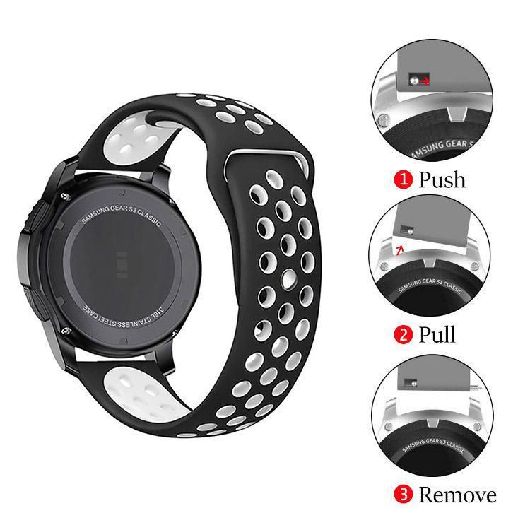 22mm 20mm Silicone Sports Watch Band for Samsung Huawei Huami Two-Tone Strap - 22mm-Grey