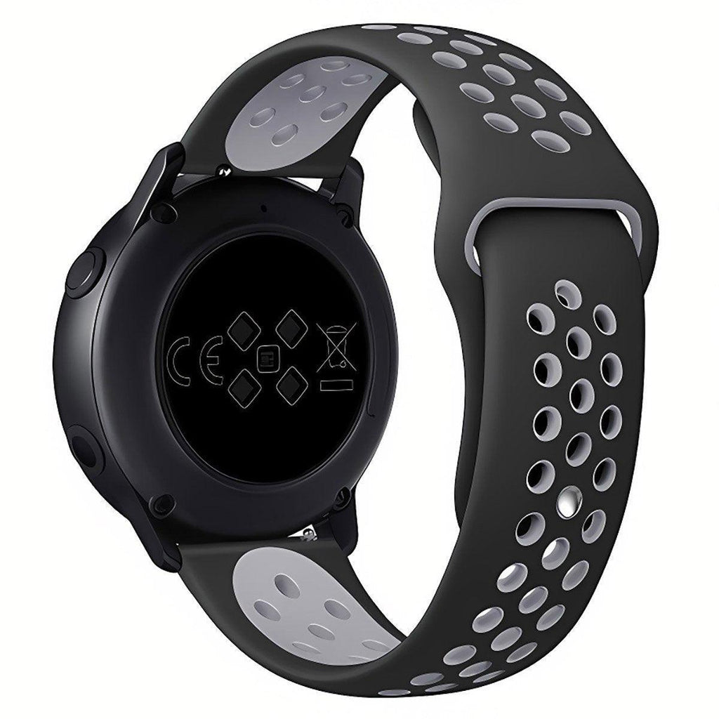 22mm 20mm Silicone Sports Watch Band for Samsung Huawei Huami Two-Tone Strap - 22mm-Grey