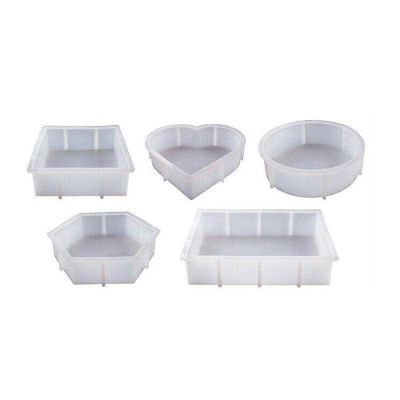 New Large Crystal Epoxy Resin Mold Geometry Cube Specimen Love Heart Round Mould - Rectangle