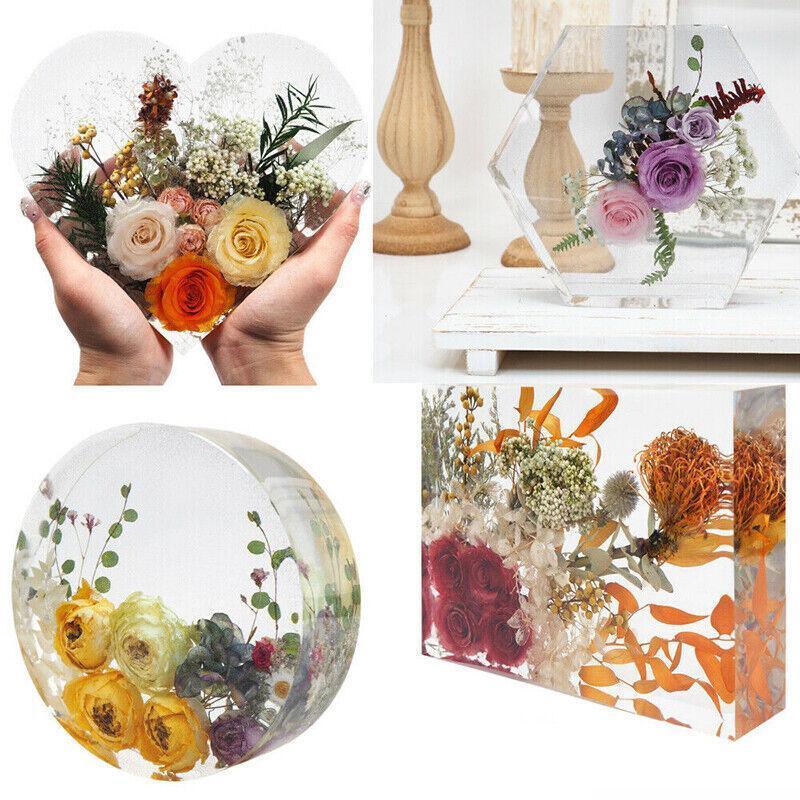 New Large Crystal Epoxy Resin Mold Geometry Cube Specimen Love Heart Round Mould - Rectangle