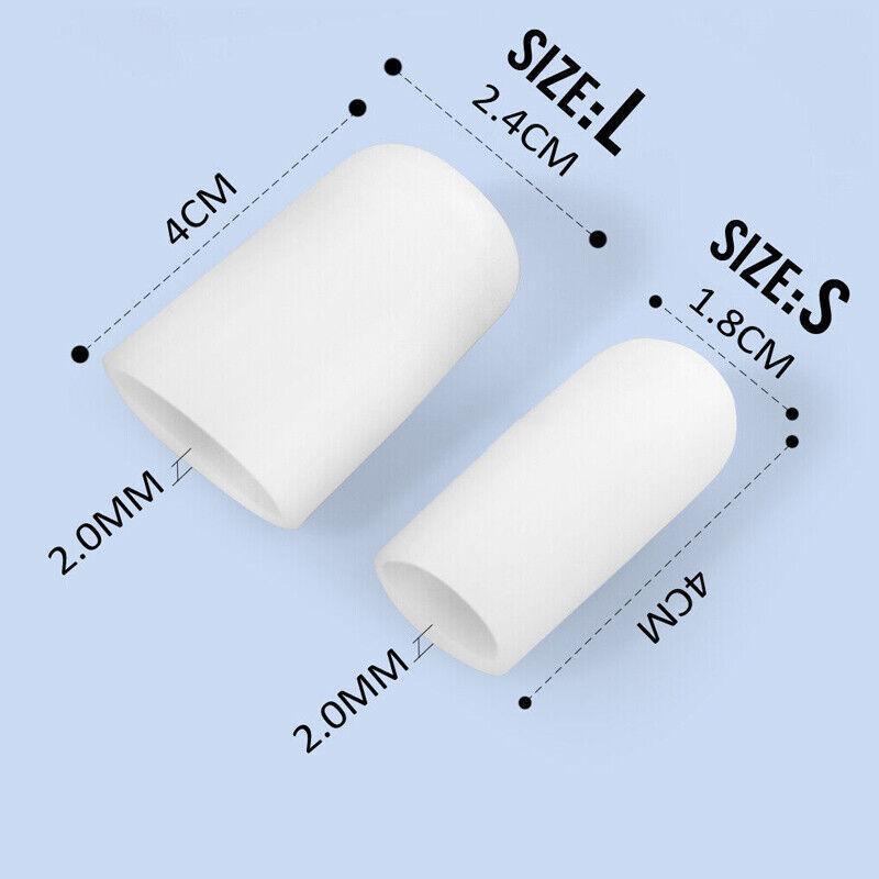 Silicone Toe Sleeve Gel Toe Cap Cover Protector Finger Tube Corn - S(2PCS)