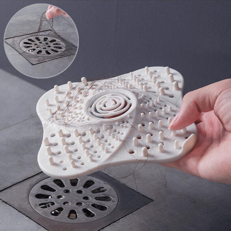 Sink Trap Filter Hair Catcher Shower Bath Cover Basin Stopper Drain Strainer - White