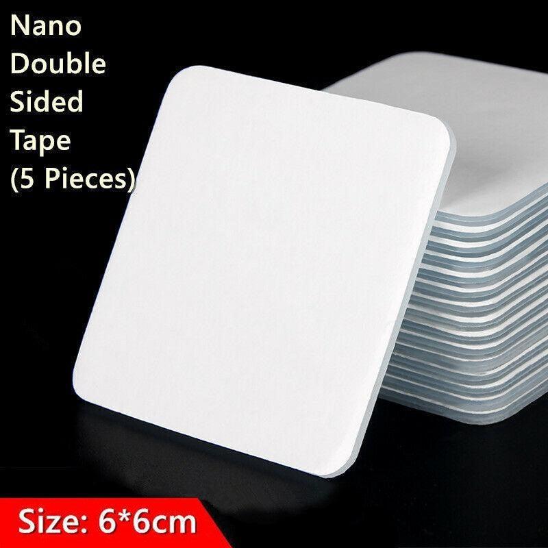 Nano Double Sided Tape Clear Adhesive Traceless Gel Pad 6x6cm Reusable Anti Slip - 50 PCS
