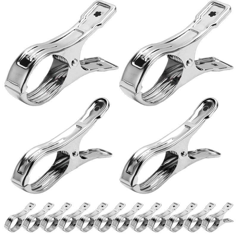 Large Stainless Steel Clothes Pegs Hanging Clip Laundry Windproof Clamp - 12cm *12 PCS