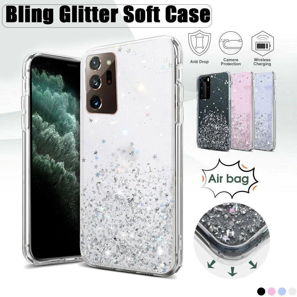 For Samsung Galaxy S20 FE S21 Ultra S20 Shockproof Bling Glitter Soft Case Pink - For Samsung S20Plus/S11