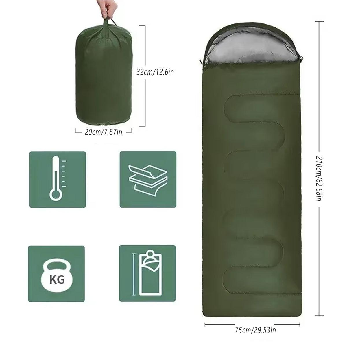 Single Sleeping Bag Outdoor Camping Hiking Thermal Warm Tent Travel Gear - Red