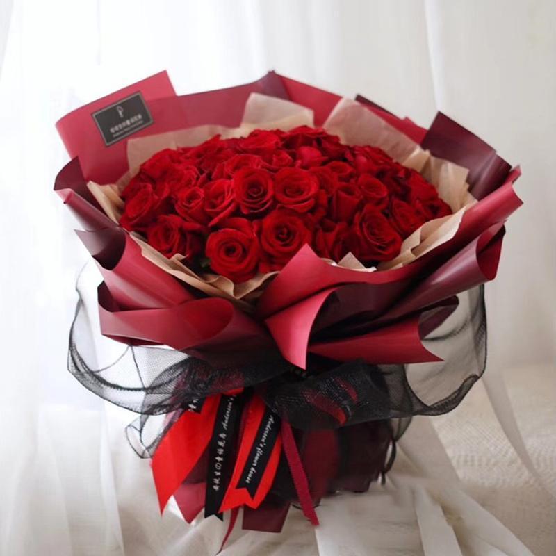 20PCS Plastic Waterproof Flower Gift Wrapping Paper Florist Bouquet Packaging - White+White