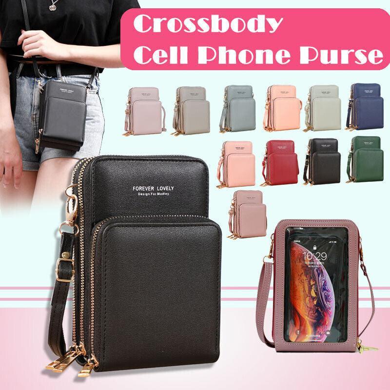 Women Crossbody Phone Purse Touch Screen Bag Rfid Blocking Wallet Shoulder Strap - Dark Green