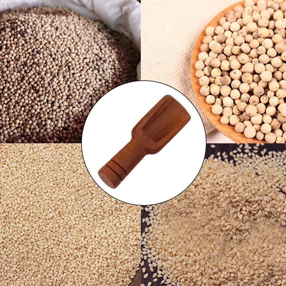 Mini Wooden Scoop Small Kitchen Spoon for Salt Sugar Coffee Spice Tea - 10PCS