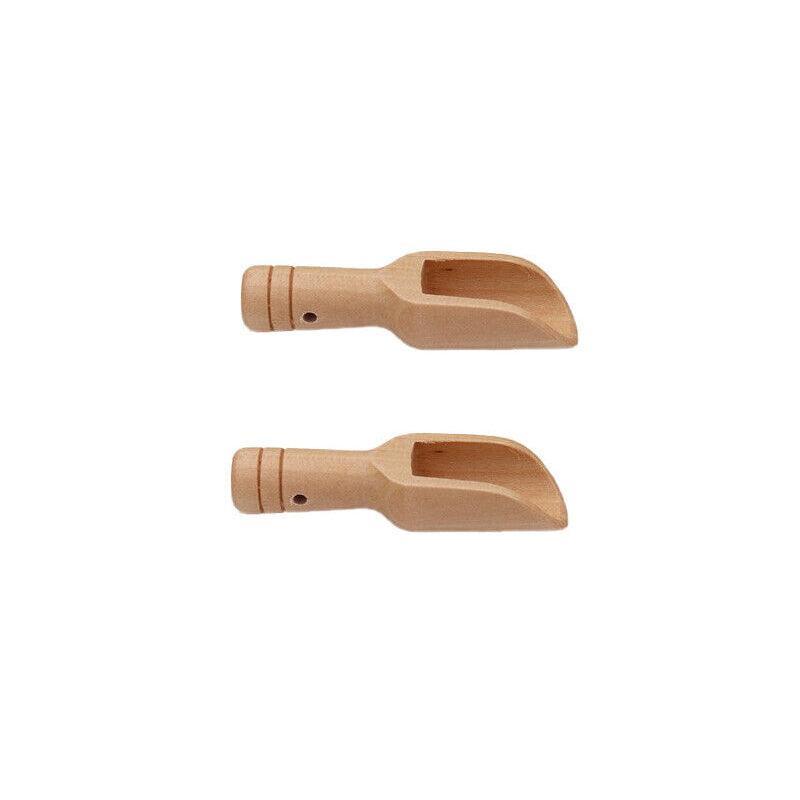 Mini Wooden Scoop Small Kitchen Spoon for Salt Sugar Coffee Spice Tea - 10PCS