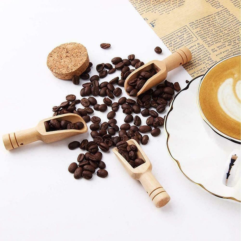 Mini Wooden Scoop Small Kitchen Spoon for Salt Sugar Coffee Spice Tea - 1PC