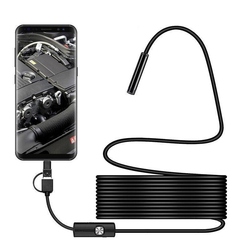 Waterproof Hd Endoscope Usb Type-C Borescope Inspection Snake Camera For Android - 5M