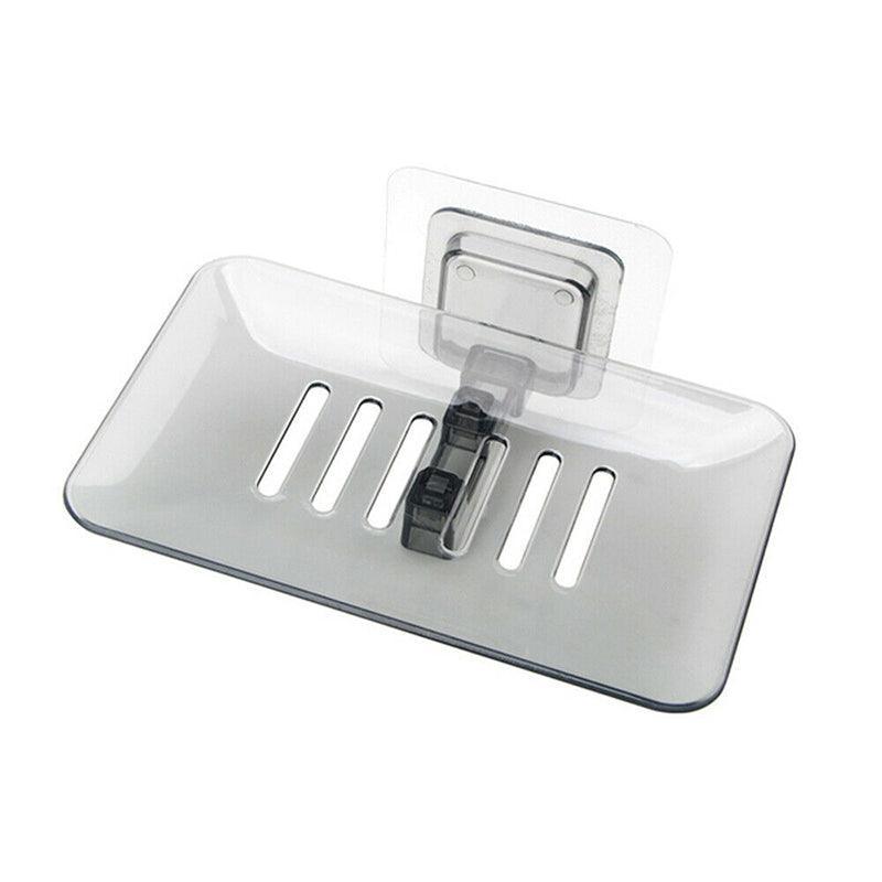Bathroom Waterfall Tray Holder Soaps Plate Suction Case Containers Dish Storage - Green