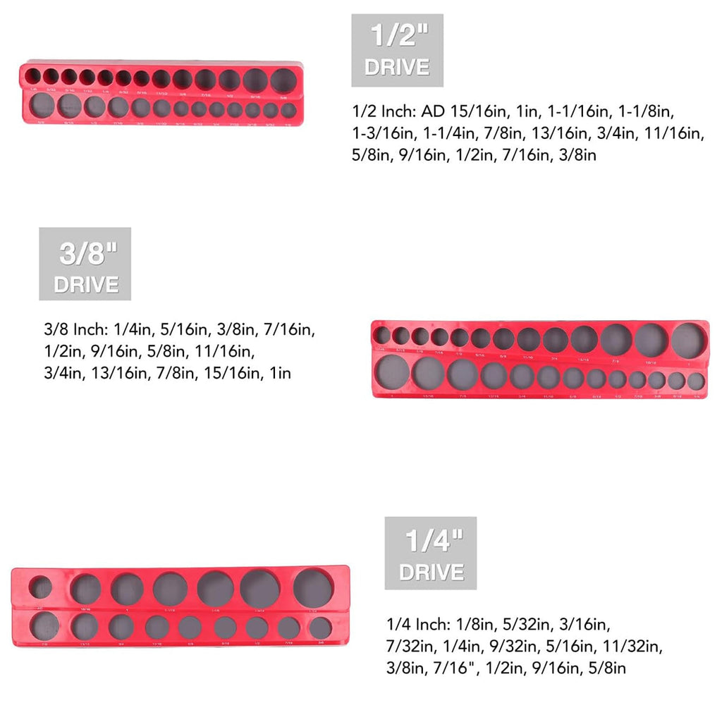 Plastic Socket Storage Rack Tool Organizer for Metric and Imperial Sockets