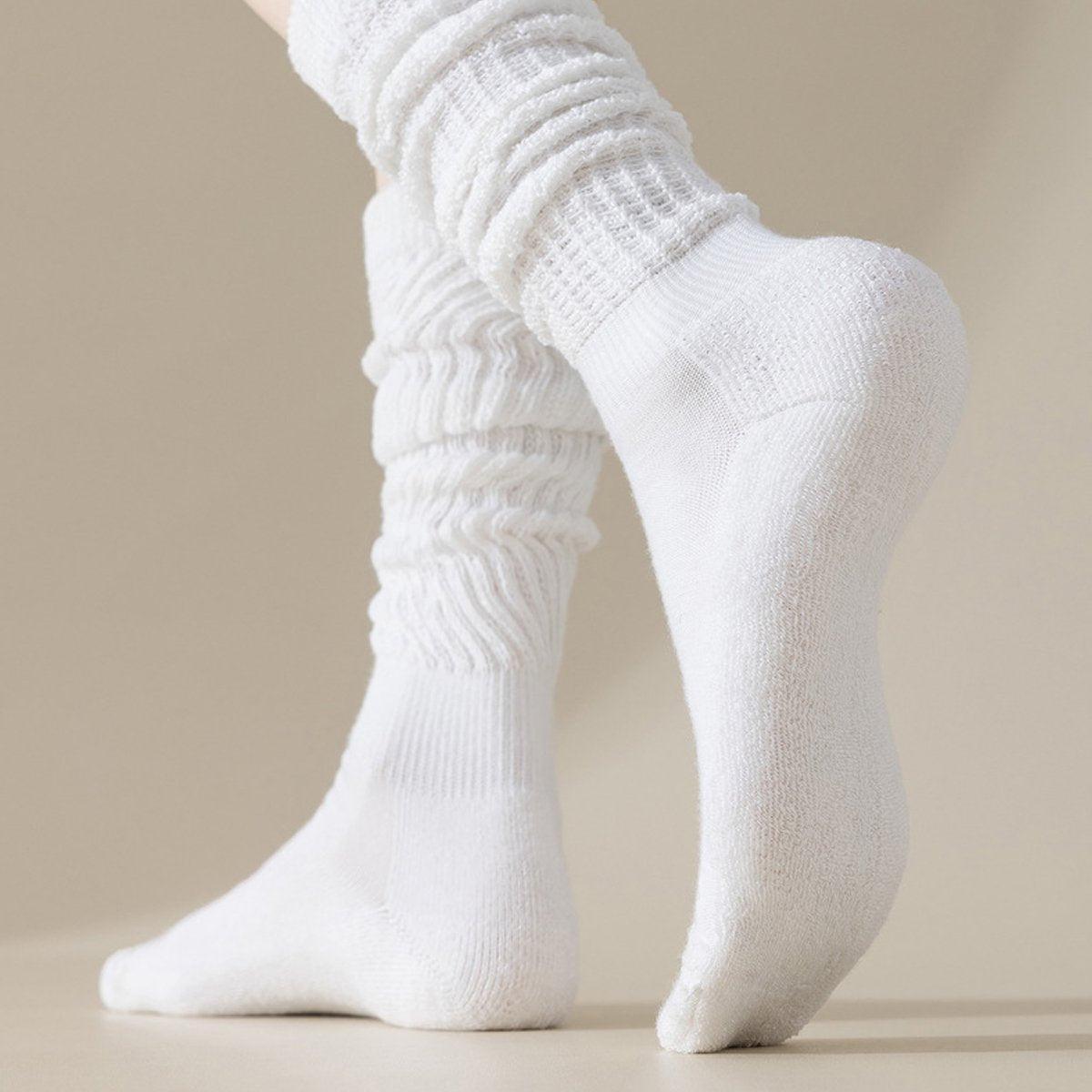 3Pairs Warm Calf Socks Stack Stockings Winter Fall Over Knee High Thick Socks Set - Black