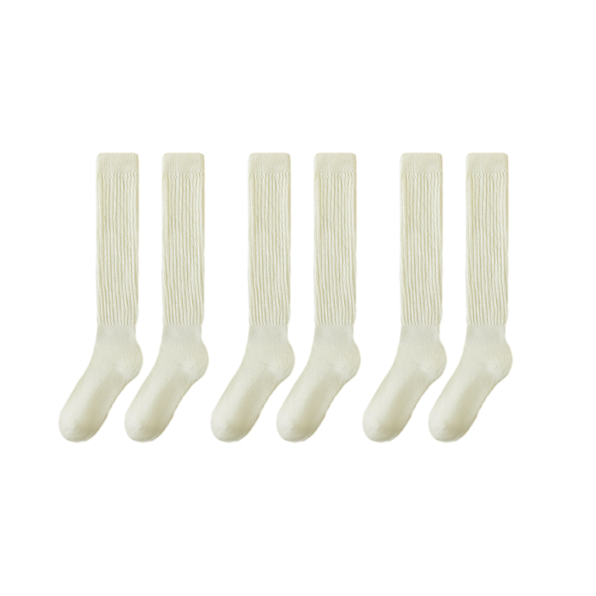 3Pairs Warm Calf Socks Stack Stockings Winter Fall Over Knee High Thick Socks Set - Black