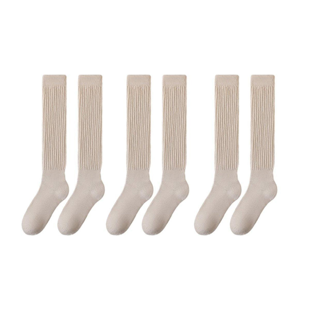 3Pairs Warm Calf Socks Stack Stockings Winter Fall Over Knee High Thick Socks Set - Grey