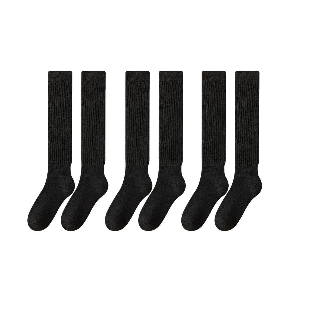 3Pairs Warm Calf Socks Stack Stockings Winter Fall Over Knee High Thick Socks Set - White