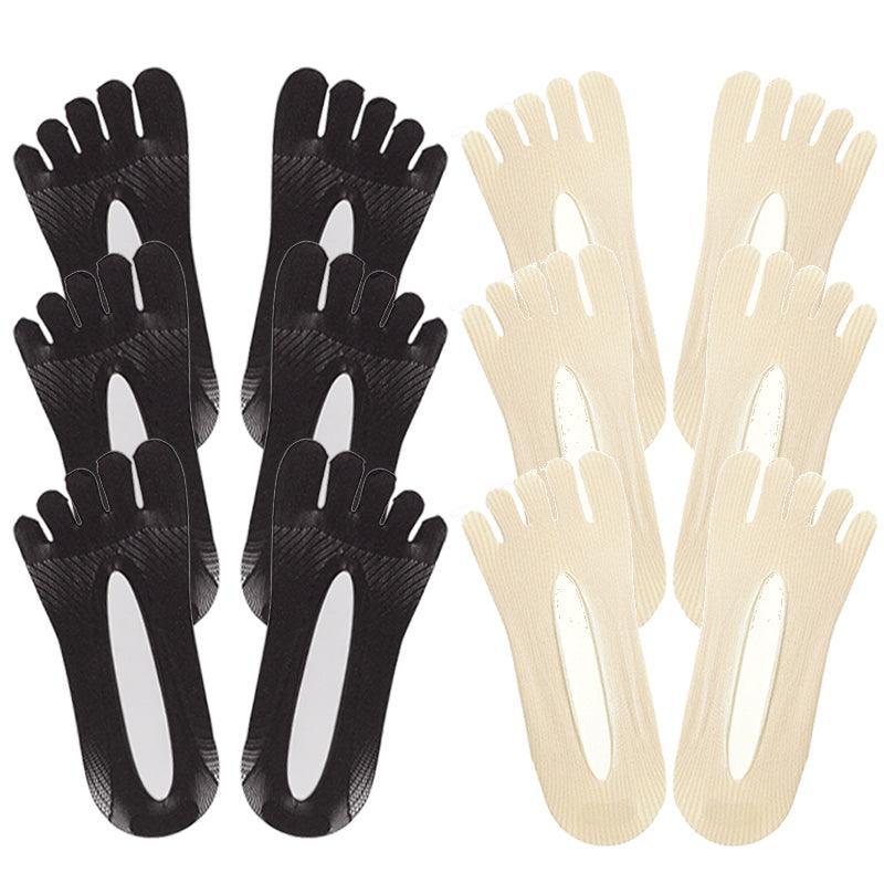 Five Finger Toe Socks Women Invisible Ankle Cut No Show Liner Low Cut Packs - Skin 1 Pair