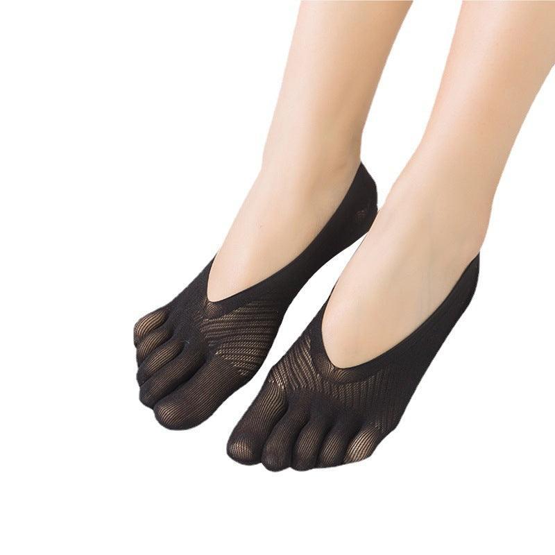 Five Finger Toe Socks Women Invisible Ankle Cut No Show Liner Low Cut Packs - Skin 6 Pairs