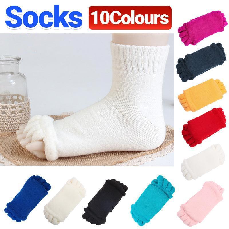 1 Pair Yoga Massage Socks Toe Separator Foot Alignment & Pain Relief - Rose Red