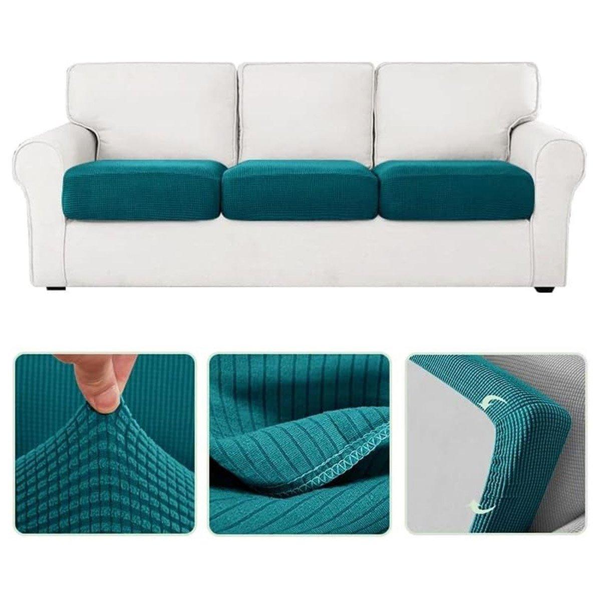 Stretch Sofa Slipcover 4 Seasons Universal Couch Protector Elastic Fabric Cover - Double-Dark-Grey