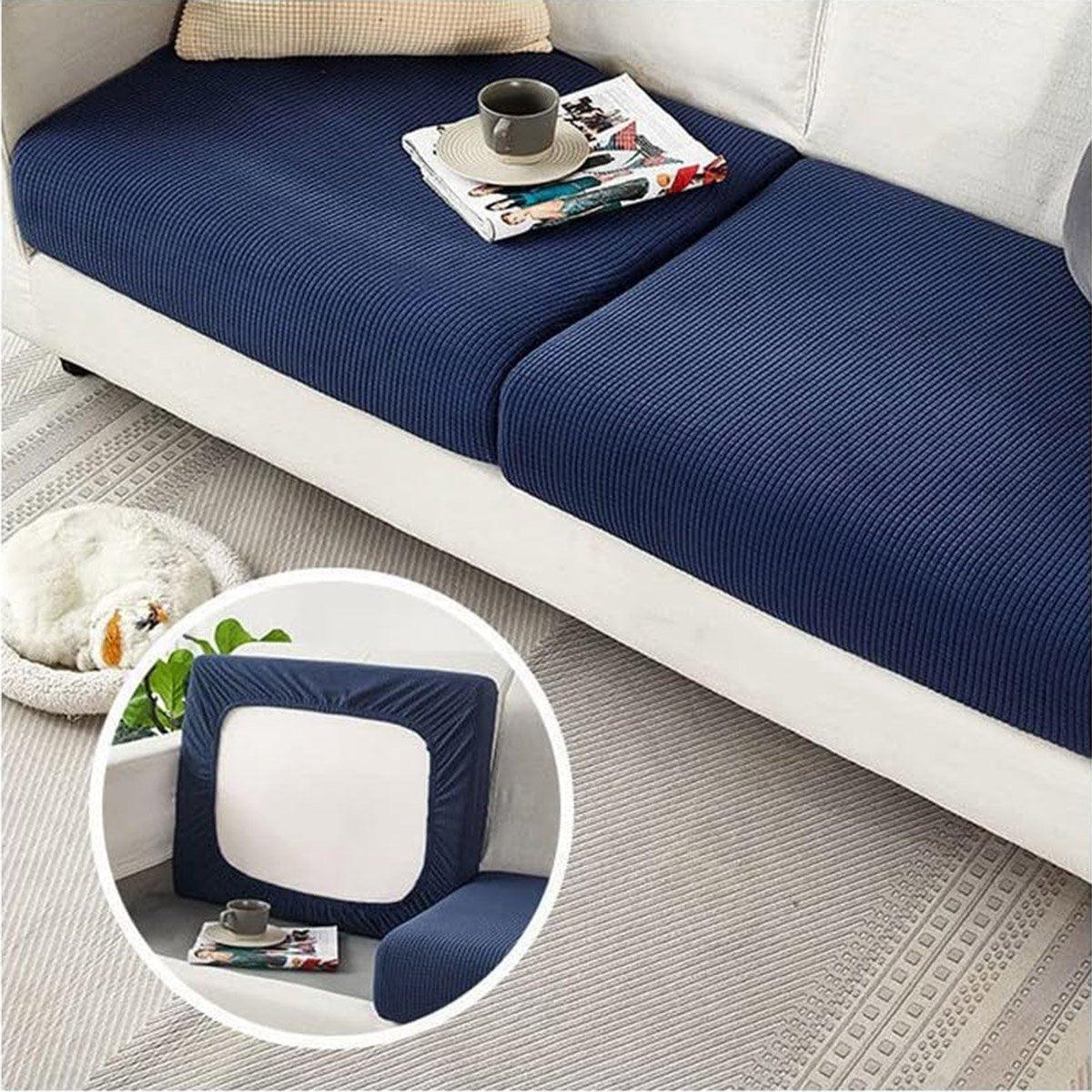 Stretch Sofa Slipcover 4 Seasons Universal Couch Protector Elastic Fabric Cover - Double-Dark-Grey