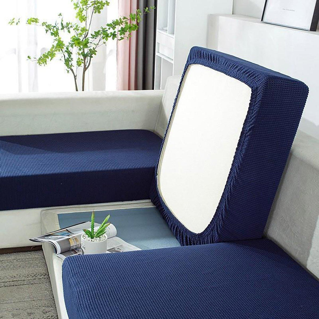 Stretch Sofa Slipcover 4 Seasons Universal Couch Protector Elastic Fabric Cover - Single-Blue