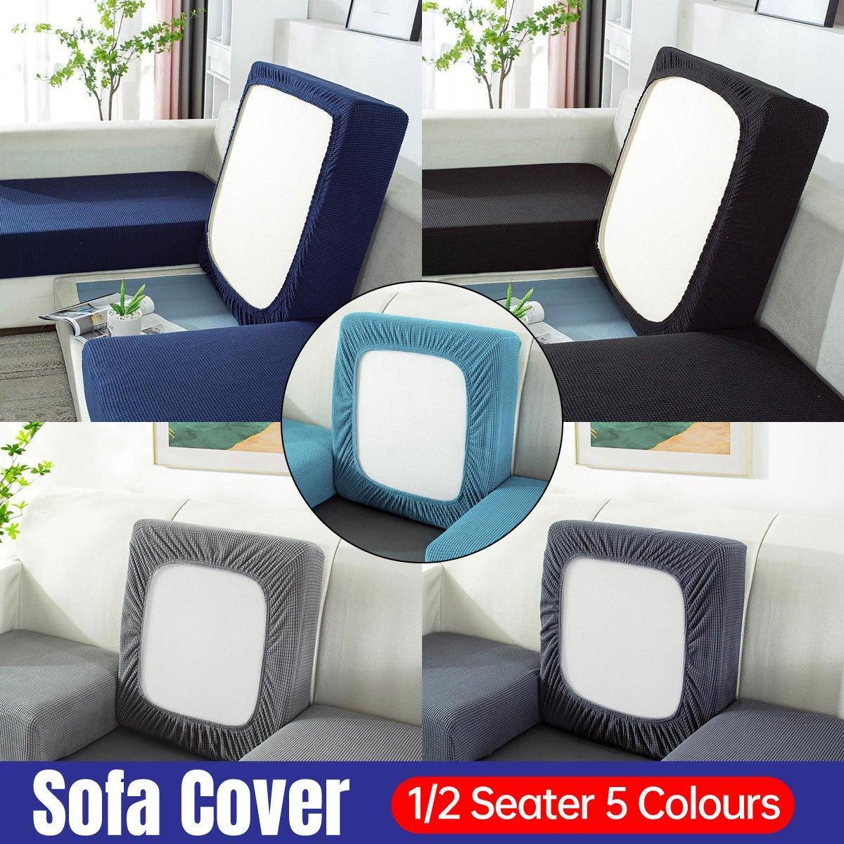 Stretch Sofa Slipcover 4 Seasons Universal Couch Protector Elastic Fabric Cover - Single-Dark-Grey