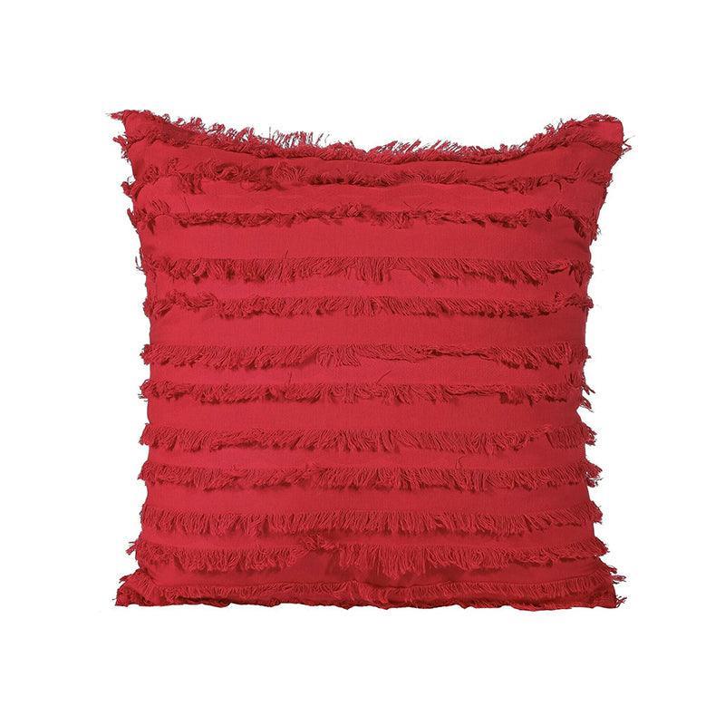 Boho Tassel Fringe Striped Cushion Cover Soft Home Decor Sofa Throw Pillow Case - Black