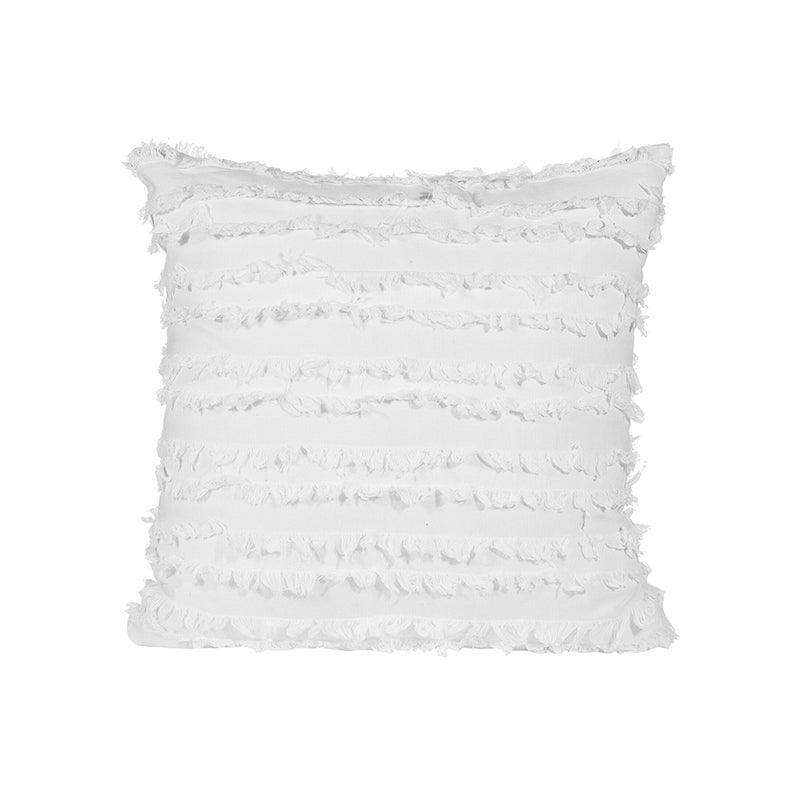 Boho Tassel Fringe Striped Cushion Cover Soft Home Decor Sofa Throw Pillow Case - Khaki