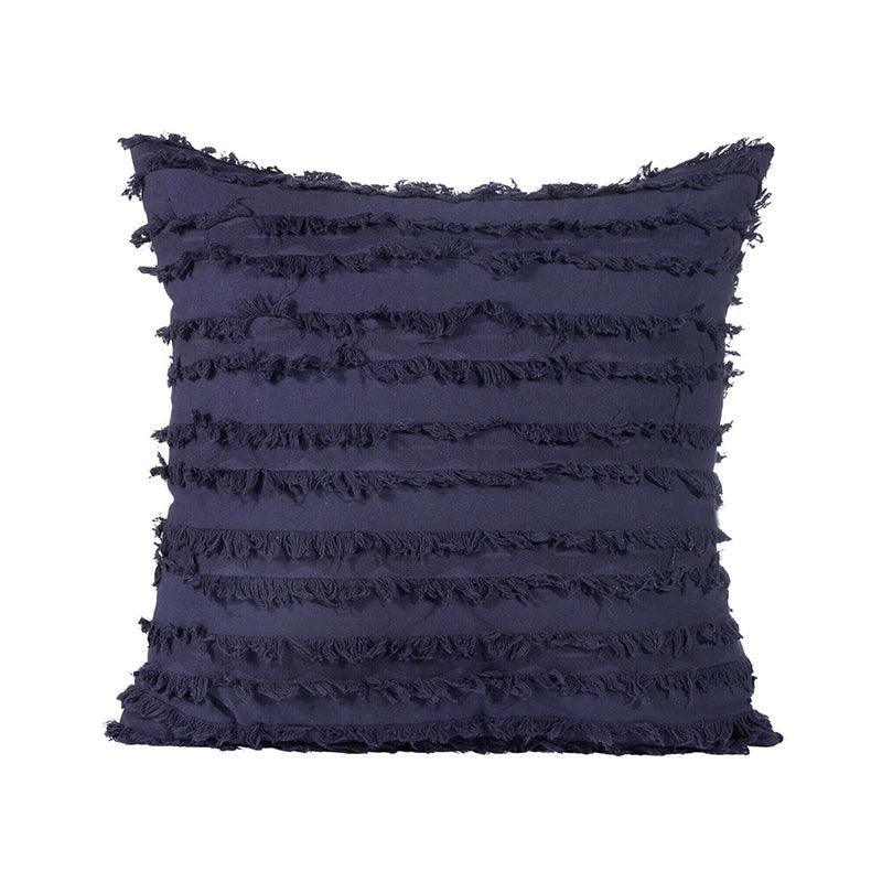 Boho Tassel Fringe Striped Cushion Cover Soft Home Decor Sofa Throw Pillow Case - Khaki