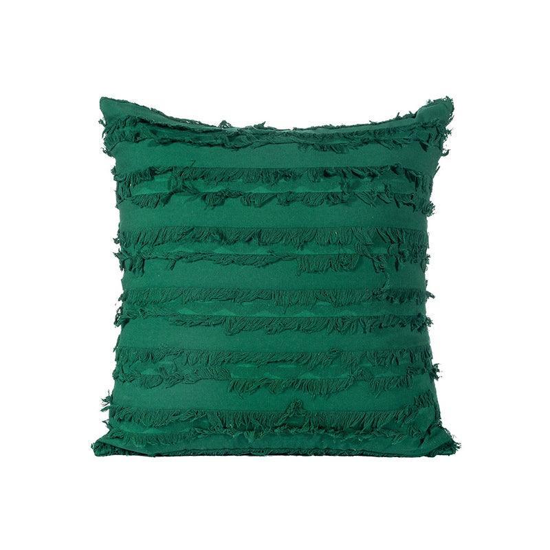 Boho Tassel Fringe Striped Cushion Cover Soft Home Decor Sofa Throw Pillow Case - Khaki
