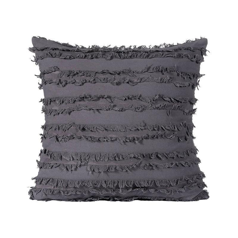 Boho Tassel Fringe Striped Cushion Cover Soft Home Decor Sofa Throw Pillow Case - Khaki