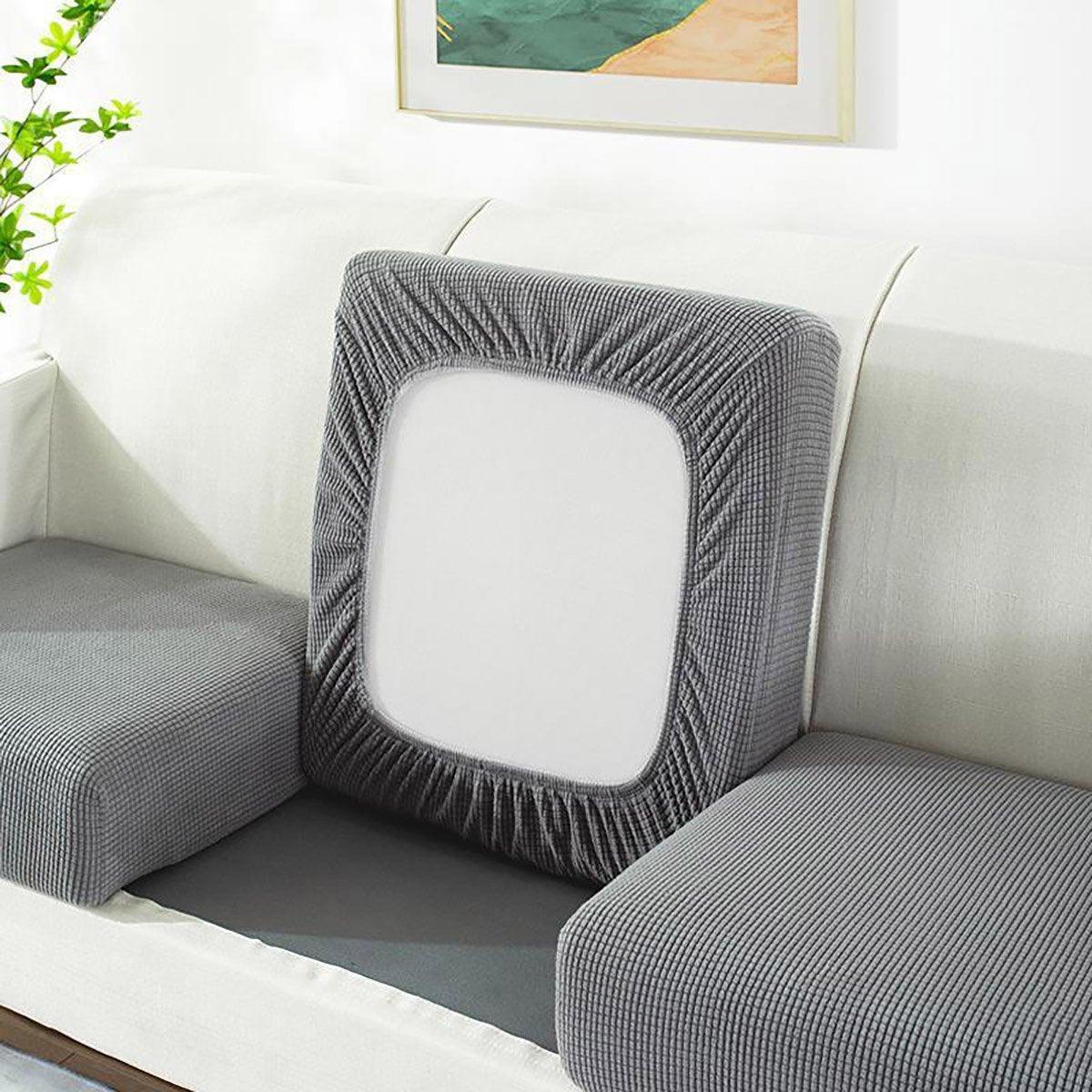 Stretch Sofa Slipcover 4 Seasons Universal Couch Protector Elastic Fabric Cover - Double-Light-Grey