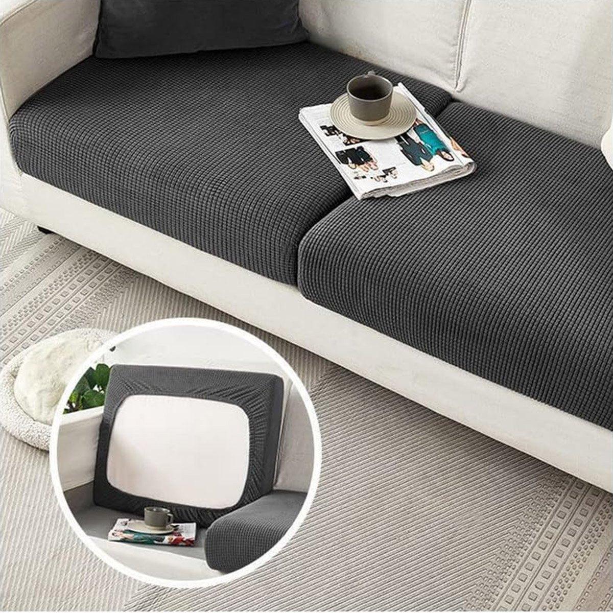 Stretch Sofa Slipcover 4 Seasons Universal Couch Protector Elastic Fabric Cover - Double-Light-Grey