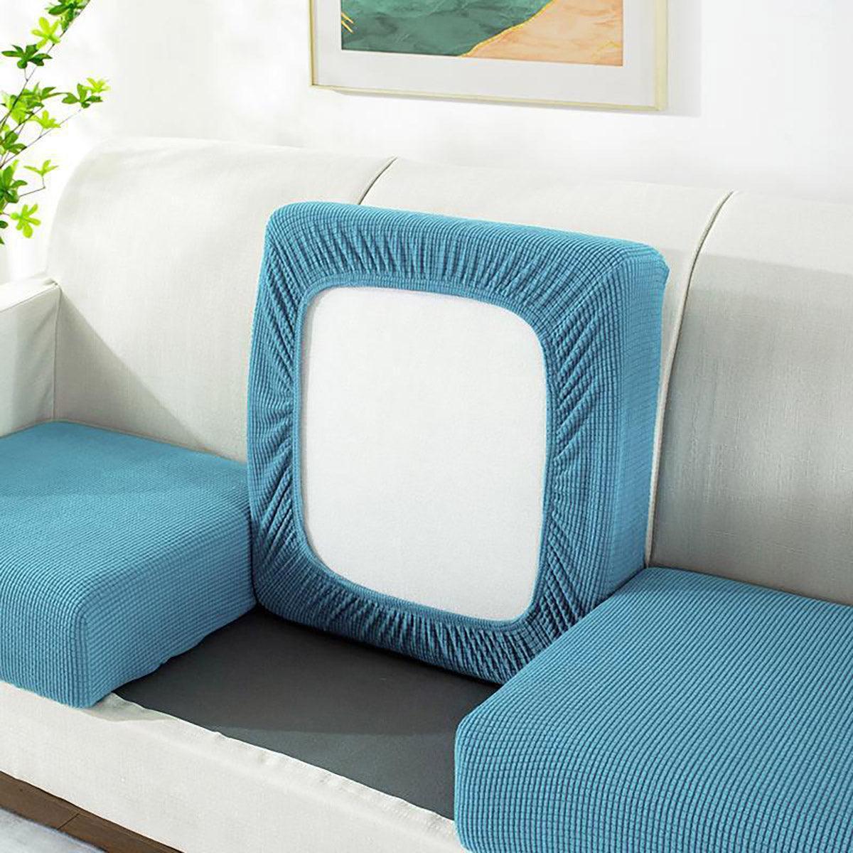 Stretch Sofa Slipcover 4 Seasons Universal Couch Protector Elastic Fabric Cover - Single-Light-Grey
