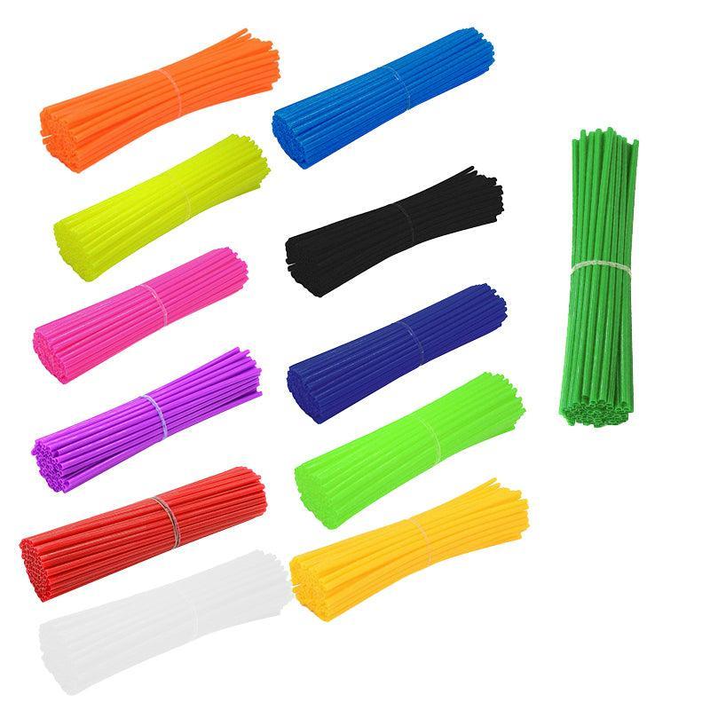 72PCS Wheel Spoke Wrap Sleeves Mountain Bike Bicycle Mtb Wraps Skins Covers - Pink
