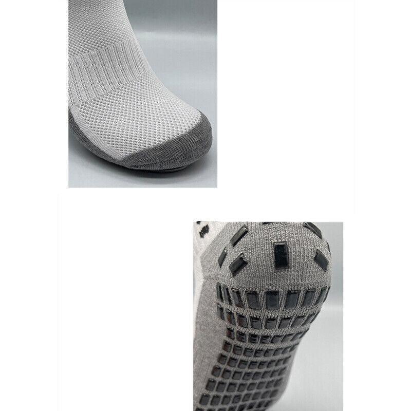Anti-Slip Sports Socks with PVC Grip Dots for Soccer Basketball and Training Use - Blue