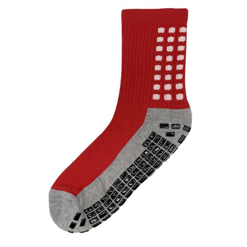 Anti-Slip Sports Socks with PVC Grip Dots for Soccer Basketball and Training Use - Blue