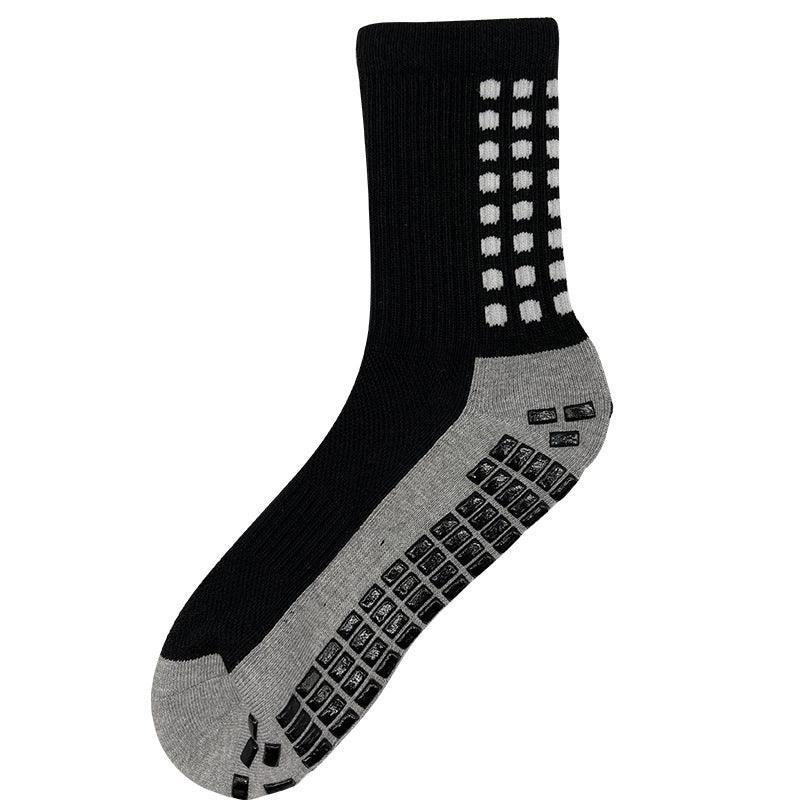 Anti-Slip Sports Socks with PVC Grip Dots for Soccer Basketball and Training Use - Red