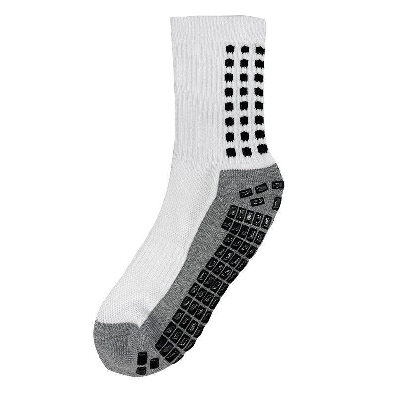 Anti-Slip Sports Socks with PVC Grip Dots for Soccer Basketball and Training Use - Red