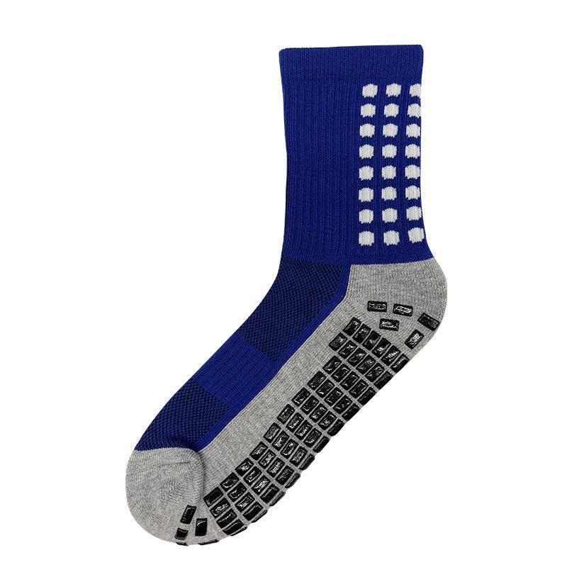 Anti-Slip Sports Socks with PVC Grip Dots for Soccer Basketball and Training Use - Red