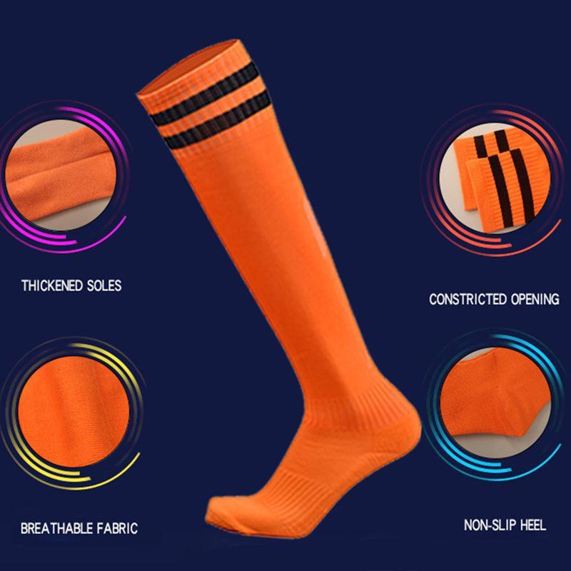 Mens Womens Sports Breathable Tube Long High Socks Knee Warm Casual Footy Soccer - White