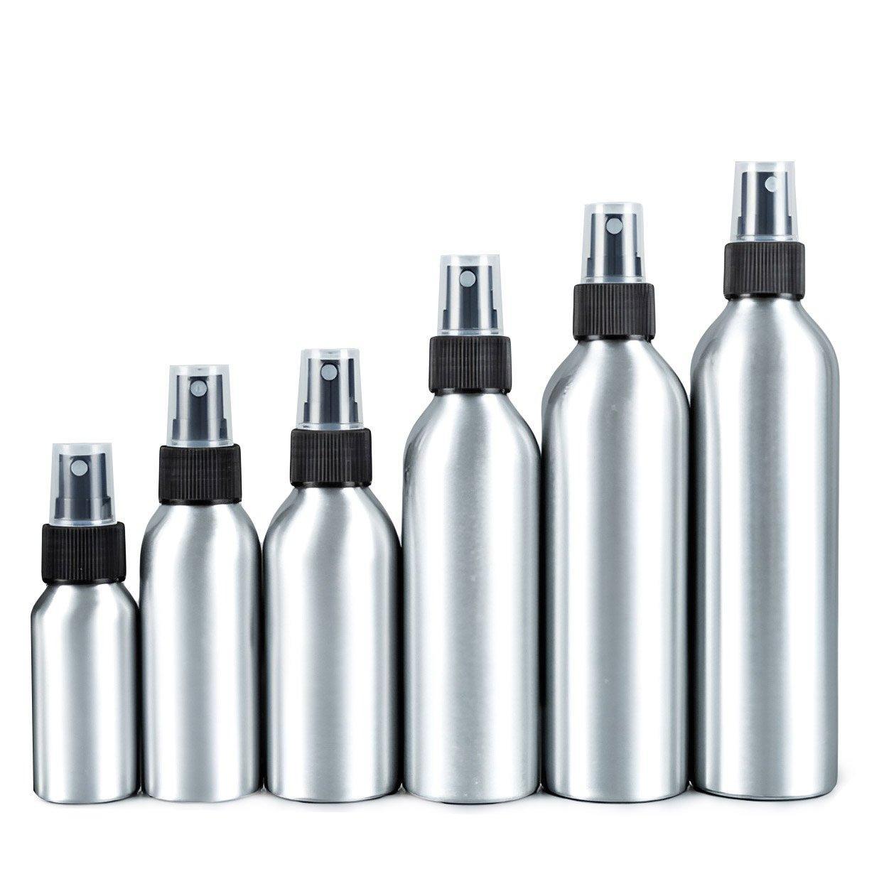 10pcs Travel Size Refillable Aluminum Spray Bottles Toner Cleaning Solution Mist - 10pcs-250ml