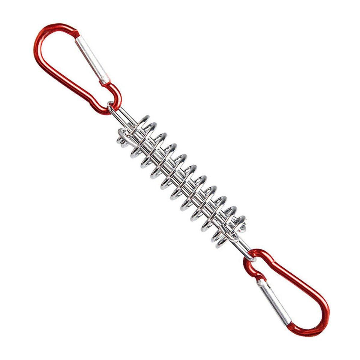 1-15PCS Outdoor Camping Tent Spring Wind Rope Buckle Fix Hook Buckles Silver Red - 10pcs